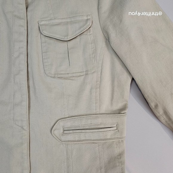 W Work to Weekend Beige Khaki Beaded Women Jacket Blazer - Picture 5 of 6